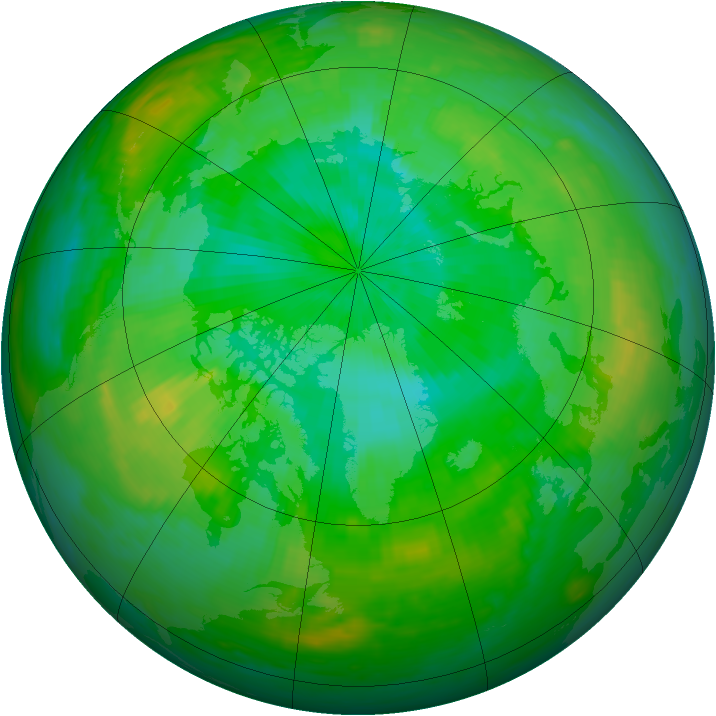 Arctic ozone map for 12 August 1987
